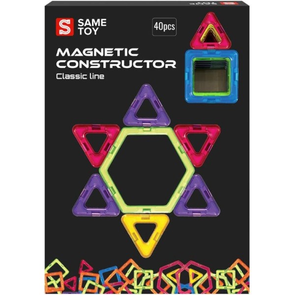 Фото - Магнітний конструктор Same Toy Classic line 40 ел. (MCST-40)